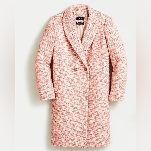 J. Crew Jackets & Blazers - J. Crew Nalya Italian Tweed Button Front‎ Lady Coat Daphne peach size 6